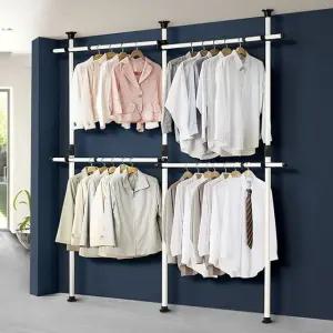 4단 행거옷걸이 벽행거 옷행거 고정식 조립식 4004호