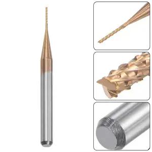 엔드밀 CNC 기계 호환 카바이드 엔드밀 라우터 비트 0.5mm x 4mm 절삭날 3175mm 샹크 좌측 밀링