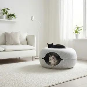 도로 고양이 도넛 숨숨집 동굴 겨울 하우스 집 캣하우스 대형 3종