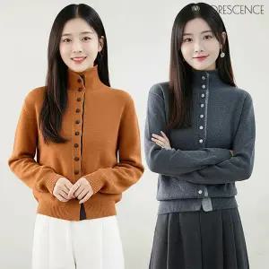 [플로레센스]솔레이단추하이넥니트2종