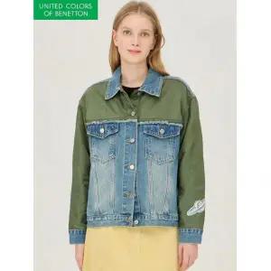 베네통 우주 와펜 퀼팅 데님 점퍼_BAJP93461