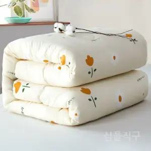 목화솜이불 더블 포근한 기숙사 호텔 가을 이불 솜털 순면 간절기 겨울 두꺼운 고급 이불솜 부드러운