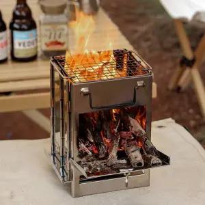 [프리폼]사각 접이식 화목 난로 장작 나무 난로 캠핑 야외 불멍 화로대