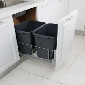 빌트인 분리수거함 대용량 주방 인출식 재활용 쓰레기통 업소용 하부장 내부