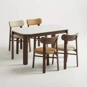 스코나 모네드 세라믹 원목 4인 식탁세트(벤치1개+의자2개)