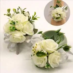 [골드스마일]셀프 조화 꽃 팔찌 결혼식 꽃 팔찌 웨딩 코사지 손목