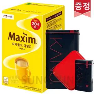 맥심모카골드 커피믹스 200T 카누틴케이스세트 티타임 아이스티 카페인 외식 빵 브런치