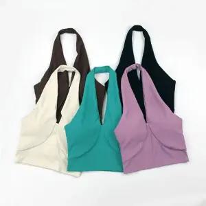 운동복 홀터넥 요가복 요가 크롭탑 나시 U자 브라탑 상의 옷 요가탑