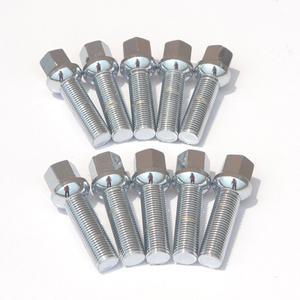 10개 고강도 휠 볼트 호환 M12x1.5 볼 시트 - 40-65mm 나사산 메르세데스 호환-벤츠 호환 아우디 호환 Volk