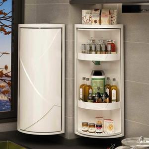 양념수납장 코너 360 회전 제품 다용도 수납함 양념조미료 돌아가는 삼각 2단 화장실