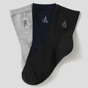 [AK수원점] [빈폴] 남성 솔리드 중목 양말 3족 SET - 블랙 BE61KTM915