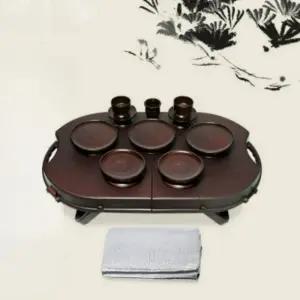 국산 성묘용 제기세트 14P 휴대용 제수용품 차례용 제기 목기느낌 제사상가방