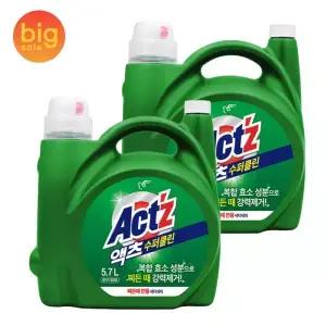 액체세제 대용량 액츠 수퍼클린 찌든때 5.7L 2개 겸용