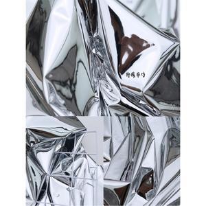 방수원단 양면 실버 미러 TPU 반사 필름 원단 형광 방수 소프트 디자이너 의류 직물 DIY 바느질