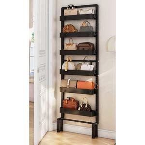 문뒤수납장 틈새장 보관 랙 블랙 화장대 얇은 캐비닛 4단 정리 수납선반