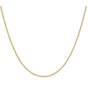 비고니스 14K 여성 남성 솔리드 옐로우 골드 박스 체인 목걸이 선물용 주얼리(0.6mm 1mm - 16-24인치 길이로 제공)