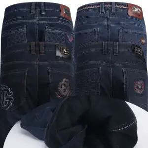 기모청바지 알마니아 일자 스판 중년 남성 겨울청바지