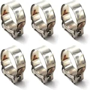 20-22mm T-볼트 클램프 304 스테인리스 스틸 파이프 헤비 듀티 호스 클램프(6팩)