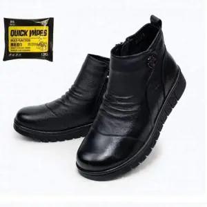 남성 숏부츠 방한 털 신발 겨울 소가죽 캐주얼