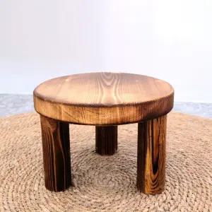 원목 화분 받침대 우드스텐드 대 27x19cm 원형 원목 화분 받침대 우드스텐드