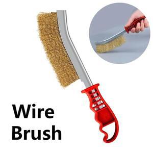 녹제거용 와이어 브러시 스테인리스 스틸 도구(자동차 그릴 페인트 용접 슬래그 주방 청소용 손잡이 포함)