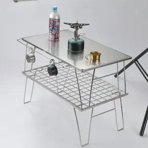 캠핑문 라이트 스테인레스 플레이트 멀티 필드랙 쿨러스탠드 전용상판 T-2355스텐 테이블 용테이블 야외