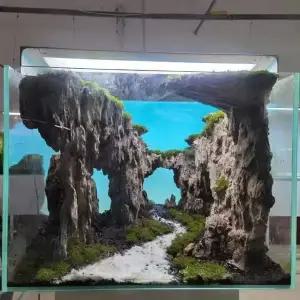 어항 장 동굴 빛나는 수조 미니어처 소품 완성된