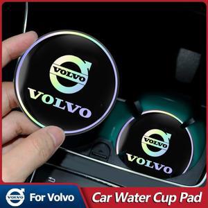 볼보 EX30 XC60 V60 V40 V50 S60 V70 S90 올레스타 T6용 차량 엠블럼 물컵 패드 컬러 단열 코스터 매트 2개