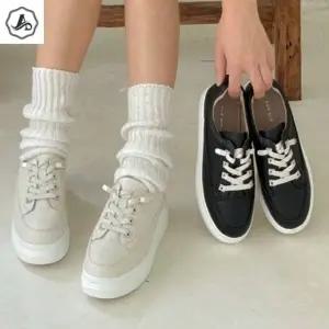 [애슬릿] 가죽 단화 키높이 운동화 여성 캐주얼 스니커즈