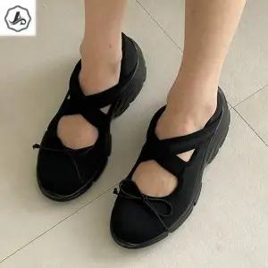 [애슬릿] 발레리나 리본 메리제인 스니커즈 키높이 밴딩 운동화