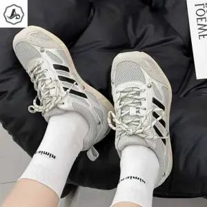 [애슬릿] 소 가죽 메쉬 삼선 운동화 여성 스니커즈 통기성 러닝화