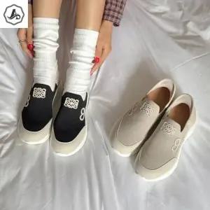 [애슬릿] 끈없는 니트 메쉬 운동화 여성 키높이 스니커즈