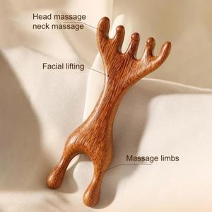 백단 두피 마사지 빗 바디 자오선 헤드 정전기 방지 브러시 스트레스 릴리프 도구 혈액 순환