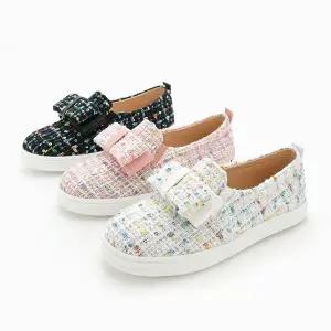 쁘띠 트위드 리본 키즈 주니어 학생 국산 여아슬립온