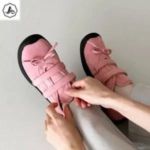 [애슬릿] 여성 메리제인 운동화 찍찍이 리본 발 편한 스니커즈