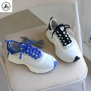 [애슬릿] 여성 키높이 스니커즈 운동화 패브릭 콤비 어글리 슈즈