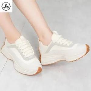 [애슬릿] 여성 키높이 스니커즈 가죽 운동화 통굽 발 편한 신발