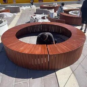 부식방지 원형벤치 산책로 방부목 운동장 공원 쉼터 야외 외경 나무 옥외용 등받이 정원