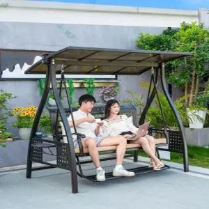 그네 흔들 스텐 철제 행잉 테라스 정원 체어 접이식 등받이 야외