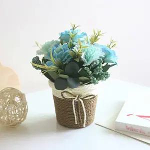 조화장식 프리티플 카네이션 조화 화분(블루그린) 인조꽃 화분장식 조화화분