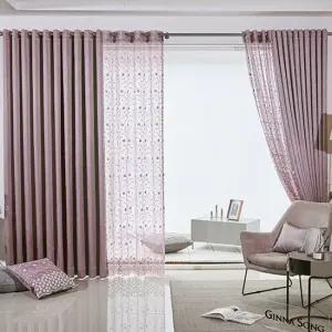 지나송 엠블 자수 암막커튼 대형(440×230cm)