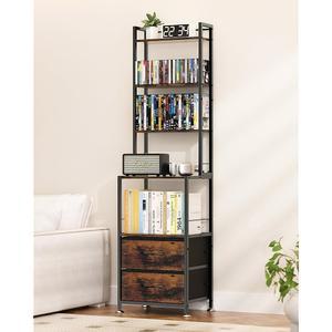 PAPAGIFETREE CD 랙 보관함 서랍 2개 7단 DVD 선반 보관 타워 책 미디어 게임 영화 수집 장식용 홀더 거실 가정에 이상적임