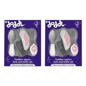 도들 유아 식기 3P 자기주도 이유식 세트 로즈 X2