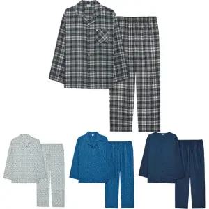 남자 면잠옷 주자직 봄 가을 긴팔 9부 잠옷 파자마 상하 세트 부모님 선물