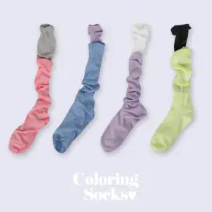 [모코블링] 컬러링 레이어드 양말 #7컬러 #컬러양말 #롱삭스 #레이어드양말