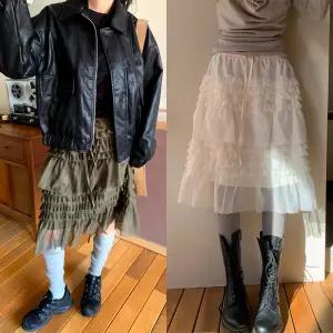 [모코블링] 쉬머 캉캉 스커트 #밴딩스커트 #캉캉스커트 #쉬폰스커트 #프릴스커트 #플레어스커트