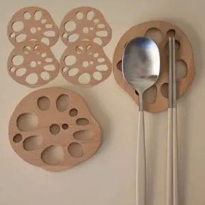 (선택 우드 연근 받침 5개)다용도 우드 연근 컵받침 식탁 티코스터 머그컵 5P 유리잔 카페 티타임