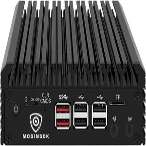 MOGINSOK 2.5GbE 방화벽 장치 미니 PC 12세대 인텔 N100(3.4GHz) 4xIntel I226V Nics 팬리스 컴퓨터 라우터