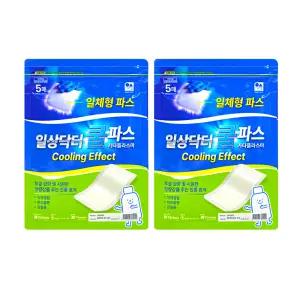 일상닥터 쿨파스 일체형 멘톨 쿨링효과 냉찜질 5매입 x2팩