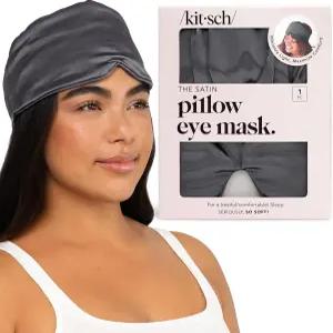 키치 새틴 수면 마스크 - 수면용 실크 마스크보다 부드러운 눈가리개 및 여성 남성용 케어 여행 필수품